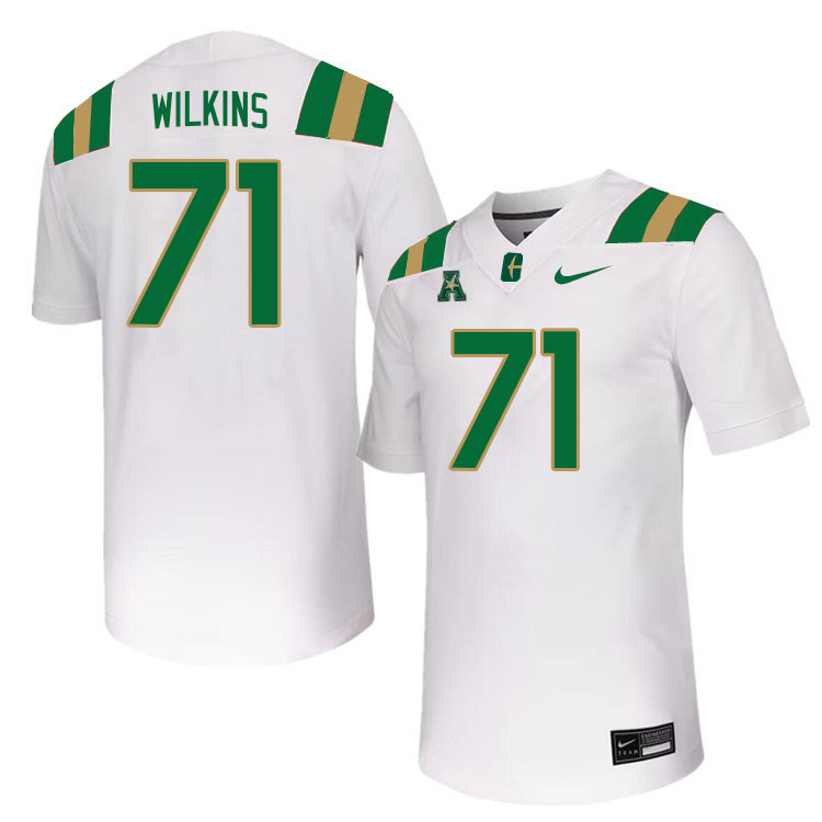 Charlotte 49ers #71 PJ Wilkins College Football Jerseys Stitched Sale-White